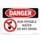 Signmission Safety Sign, OSHA Danger, 5" Height, Non-Potable Water Do Not Drink, Landscape OS-DS-D-57-L-1501 - alternate 1